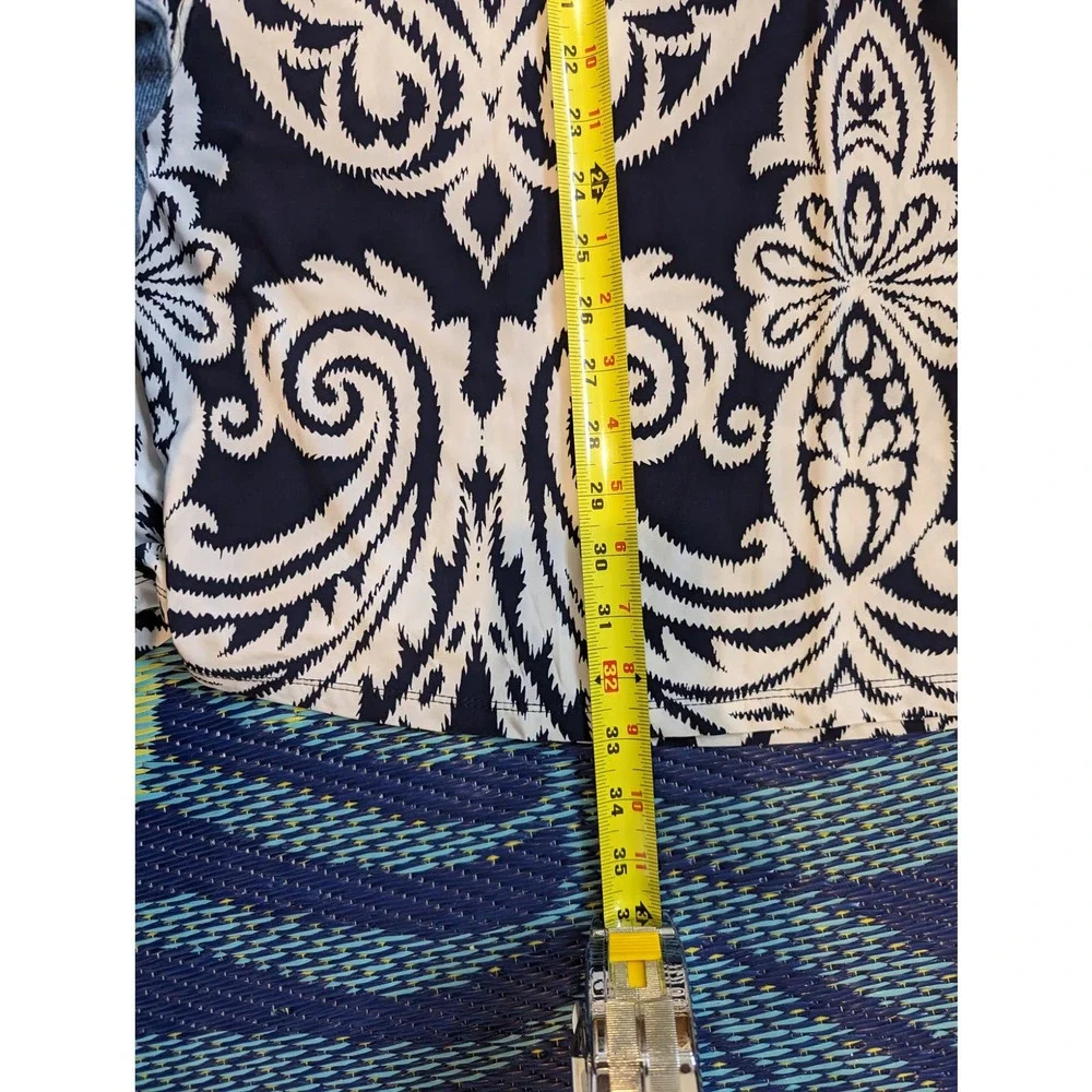 INC International Concepts Flowy Navy and White Midi Skirt - Picture 5 of 5